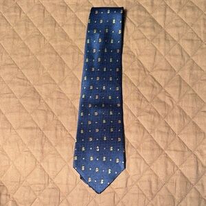 Puncuate Silk Navy Tie with Cocktail Olives